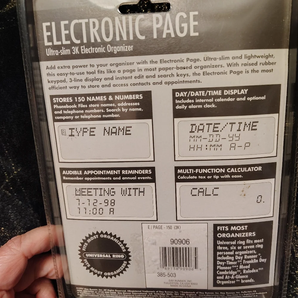 Sealed In Original PKG Electronic Oranizer